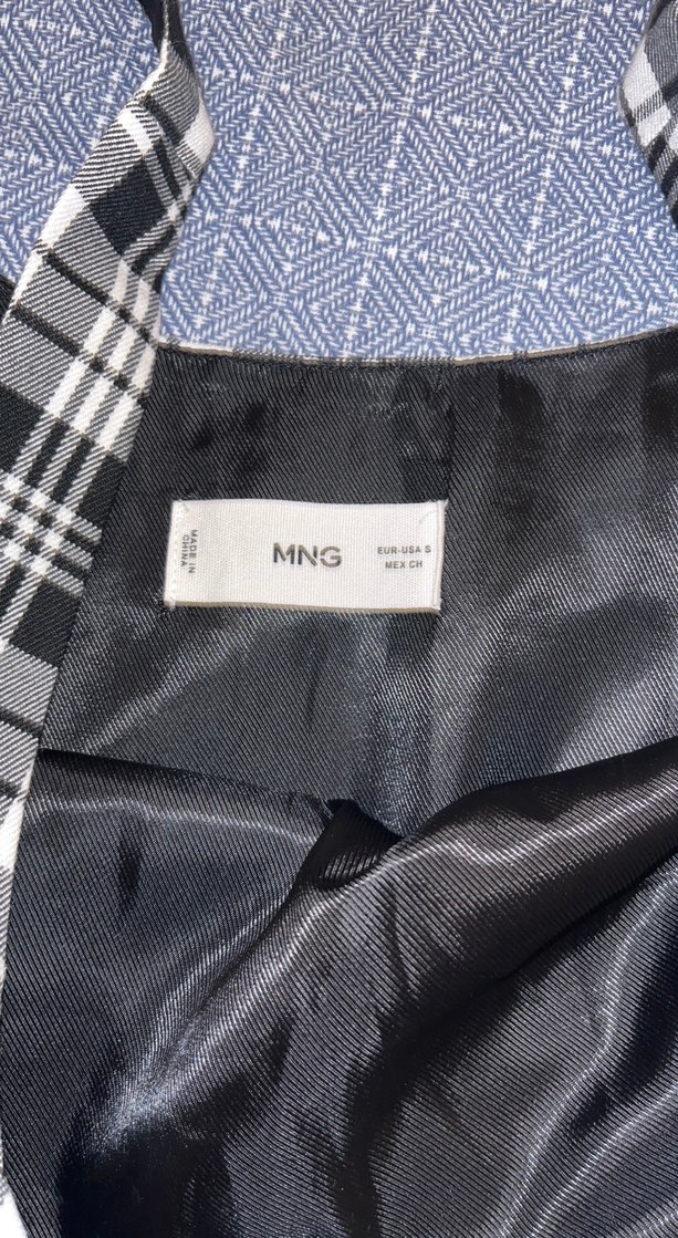 Siyah beyaz Ekoseli elbise - Görsel 3