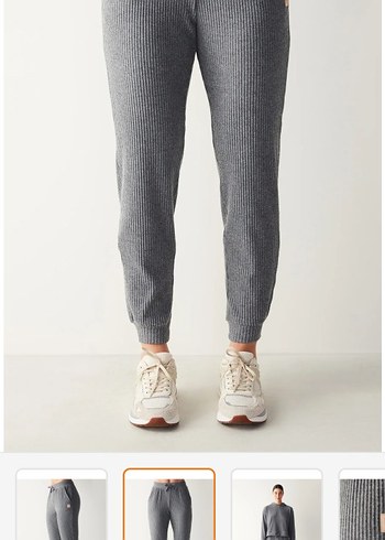 Gri Örgü Kadın Rahat Sweatpant