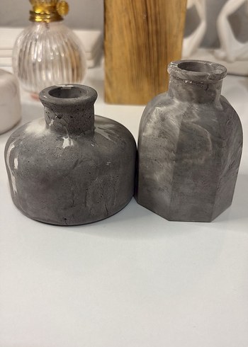 Zara Home Gri Mermer Görünümlü 2'li Mumluk Seti