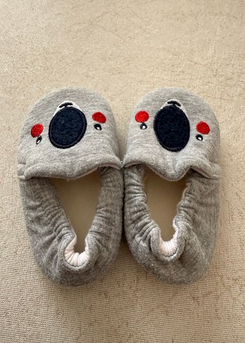 Nakışlı Gri Erkek bebek Ev Terliği - Görsel 3