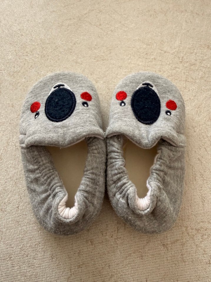 Nakışlı Gri Erkek bebek Ev Terliği - Görsel 3