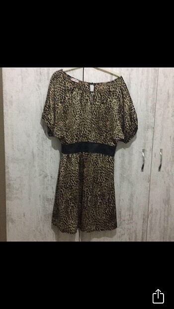 Leopar kısa elbise