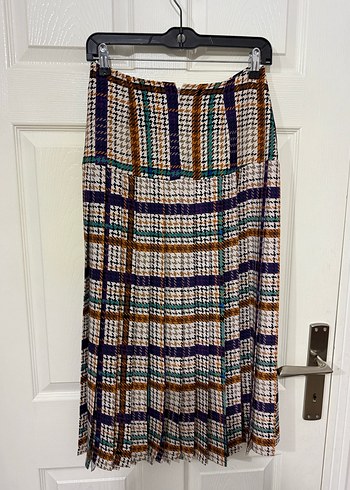 Çok Renkli Uzun Piliseli Etek - Görsel 6