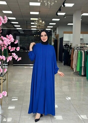 Saks Mavisi 2'li Abaya Takım. Jile + Abaya