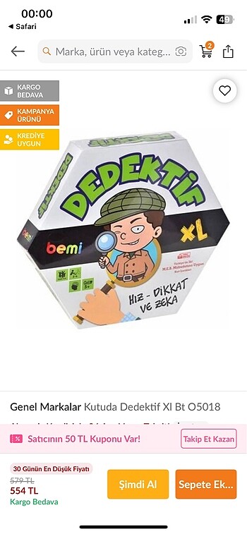 Beden Renk Dedektif XL kutu oyunu