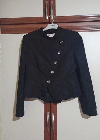 Siyah Mini Kadın Blazer Ceket