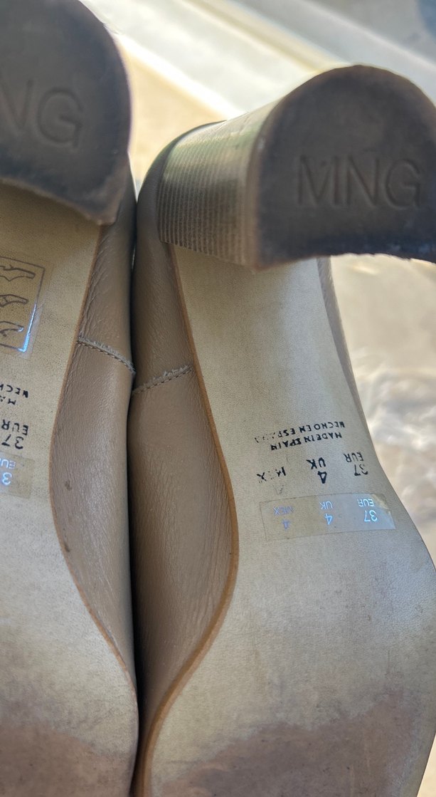 Bej Deri Tokalı Kız Çocuk Loafer - Görsel 3