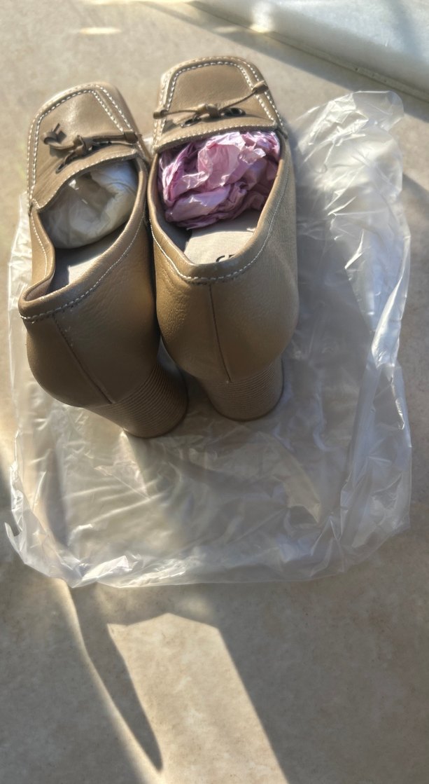 Bej Deri Tokalı Kız Çocuk Loafer - Görsel 4