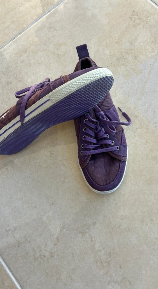 Kadın Mor Süet Dolgu Topuklu Spor Ayakkabı - Görsel 3
