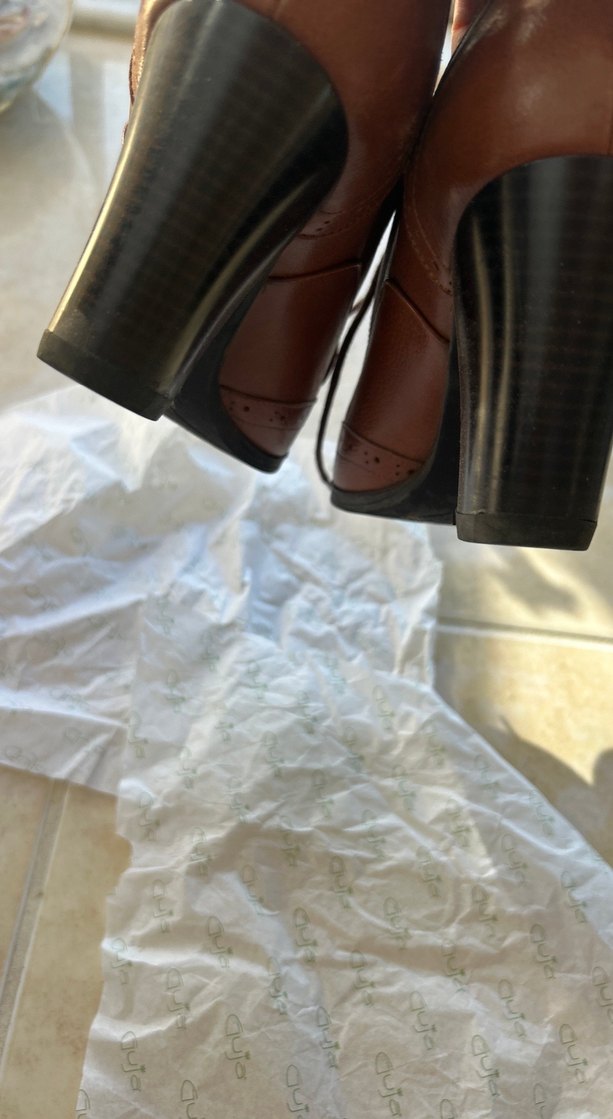 Kahverengi Deri Kadın Klasik Ayakkabı - Görsel 5