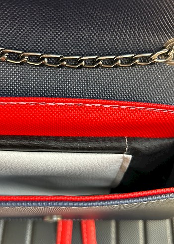 Kırmızı Zincir Detaylı sınni Deri Kadın Çanta - Görsel 2