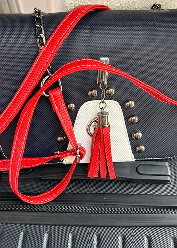 Kırmızı Zincir Detaylı sınni Deri Kadın Çanta - Görsel 5