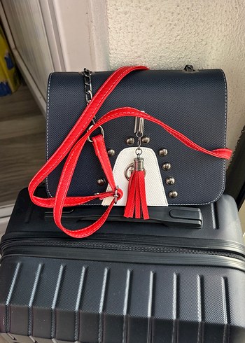 Kırmızı Zincir Detaylı sınni Deri Kadın Çanta - Görsel 4