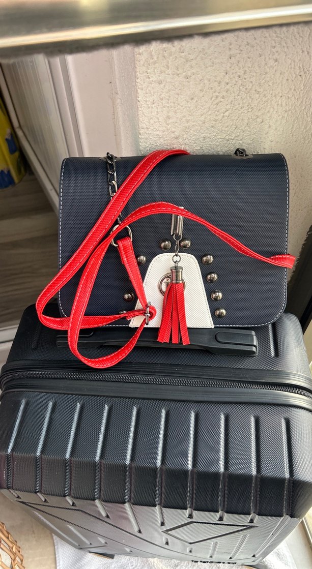 Kırmızı Zincir Detaylı sınni Deri Kadın Çanta - Görsel 4