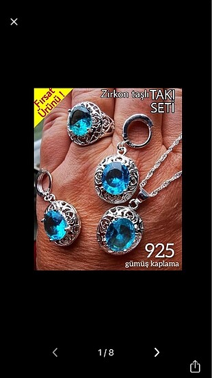925 gümüş kaplama ayar damgalı set(USA)