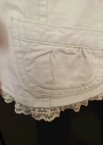 Kız Çocuk Bej Kısa Kollu Düğmeli Bolero - Görsel 5