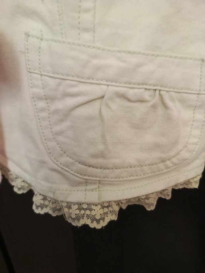 Kız Çocuk Bej Kısa Kollu Düğmeli Bolero - Görsel 5