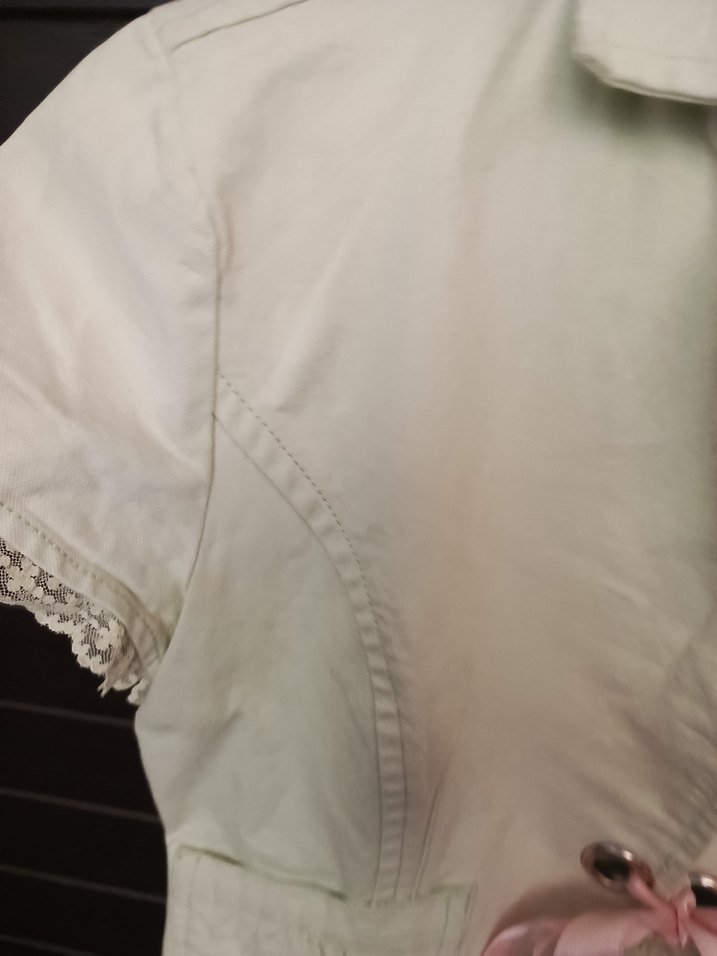 Kız Çocuk Bej Kısa Kollu Düğmeli Bolero - Görsel 4