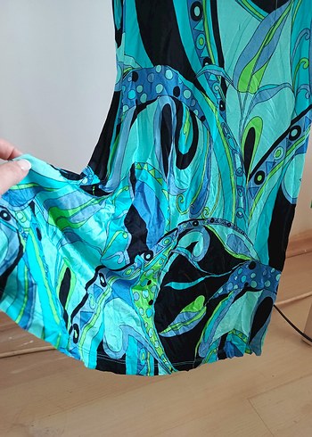 Bohem Uzun Kol Turkuaz Desenli Hamile Tunik - Görsel 8