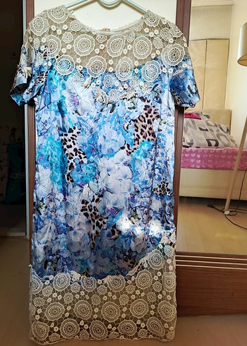 Bohem Uzun Kol Turkuaz Desenli Hamile Tunik - Görsel 10