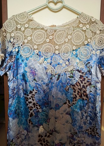 Bohem Uzun Kol Turkuaz Desenli Hamile Tunik - Görsel 11