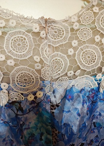 Bohem Uzun Kol Turkuaz Desenli Hamile Tunik - Görsel 13