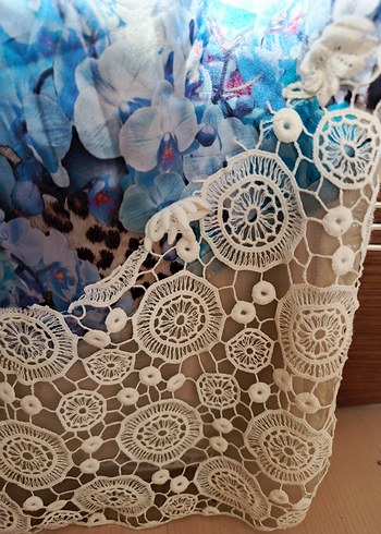 Bohem Uzun Kol Turkuaz Desenli Hamile Tunik - Görsel 15