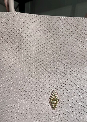 Pembe Deri Yılan Desenli Kadın Çanta - Görsel 2