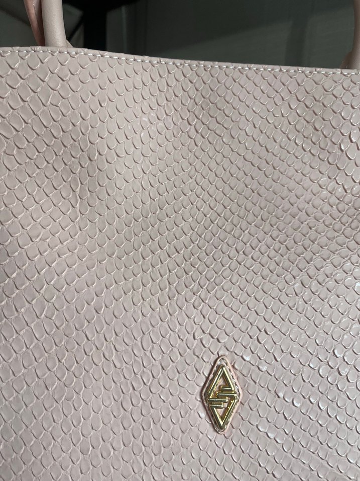 Pembe Deri Yılan Desenli Kadın Çanta - Görsel 2