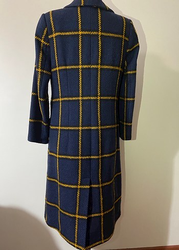 ADİL Işık Lacivert Ekoseli Palto - Görsel 5