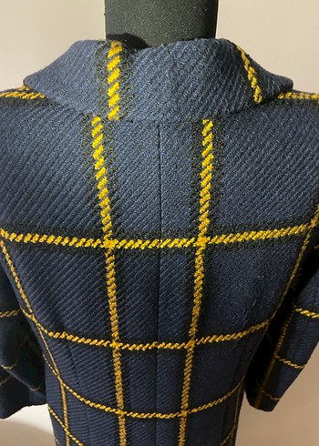 ADİL Işık Lacivert Ekoseli Palto - Görsel 6