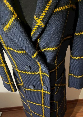 ADİL Işık Lacivert Ekoseli Palto - Görsel 3