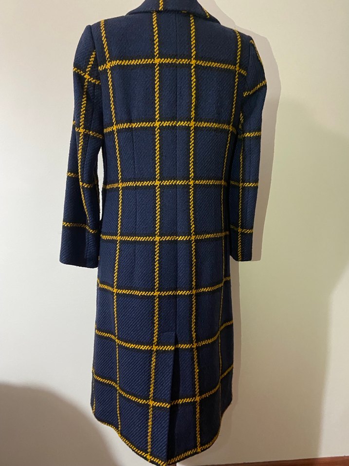 ADİL Işık Lacivert Ekoseli Palto - Görsel 5