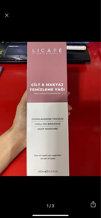 Licape makyaj ve cilt temizleme yağı