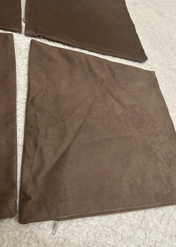 Bohem Tarzda Koyu Kahverengi Düz Minder Kılıfları - Görsel 4