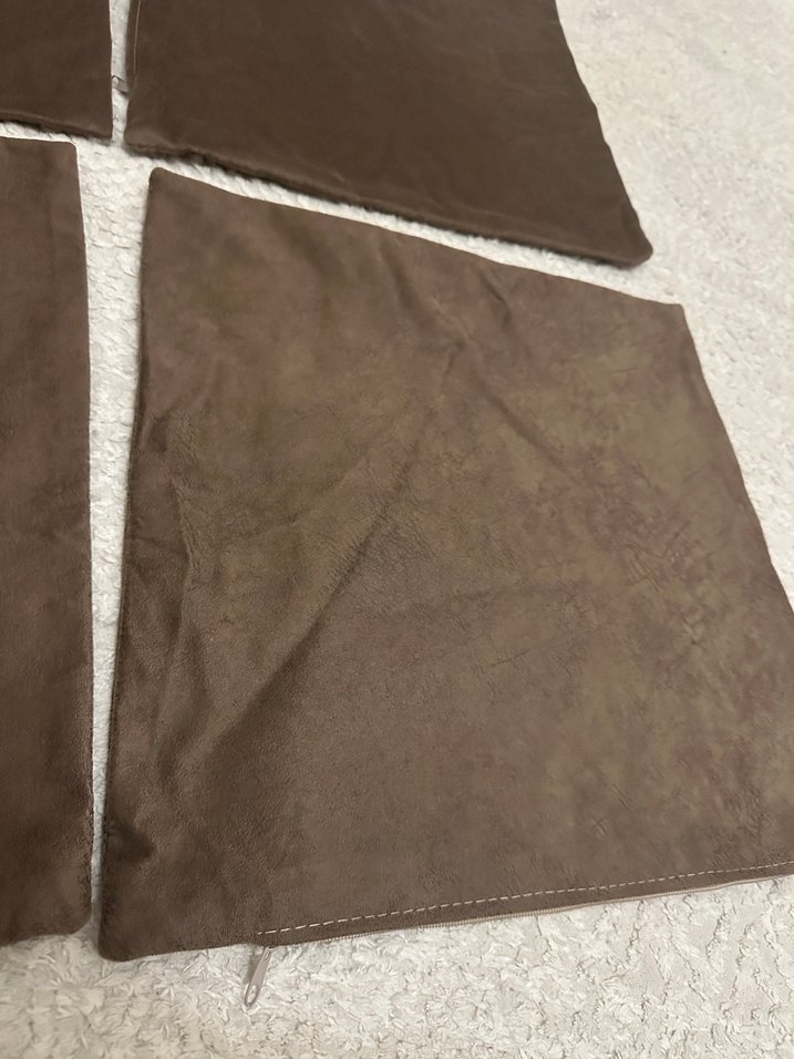 Bohem Tarzda Koyu Kahverengi Düz Minder Kılıfları - Görsel 4