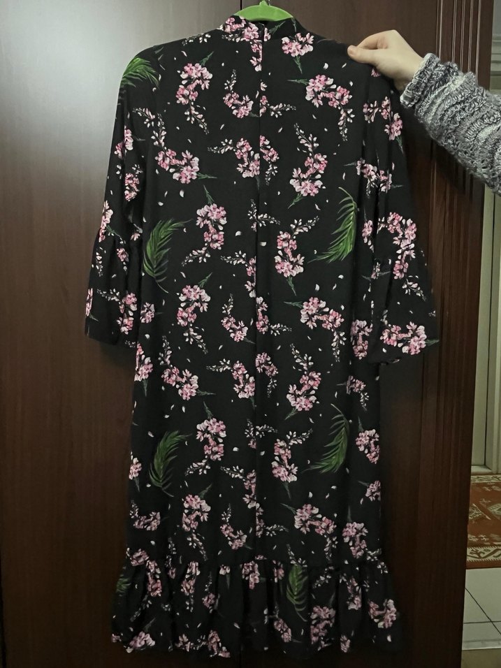 Midi Boy Çiçekli Elbise - Görsel 3