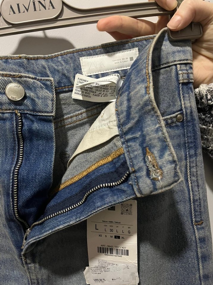 Düğmeli Midi Denim Kadın Etek - Görsel 3