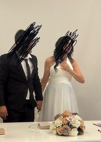 Boyundan bağlamalı gece elbisesi - Görsel 6