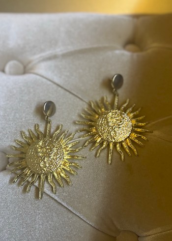 Zeynep tosun Gold Parlak Etnik Midi Küpe - Görsel 4