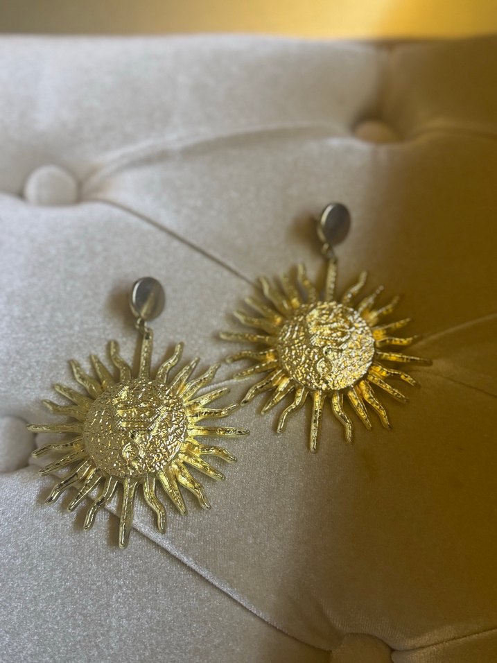 Zeynep tosun Gold Parlak Etnik Midi Küpe - Görsel 4