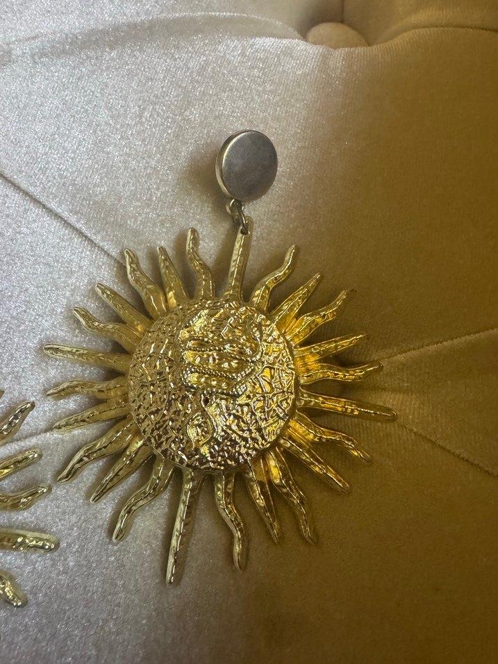 Zeynep tosun Gold Parlak Etnik Midi Küpe - Görsel 5