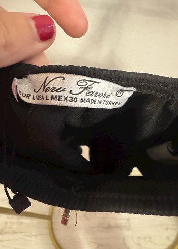 Zincir Detaylı Parlak Siyah Mini Büstiyer - Görsel 3