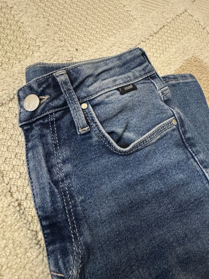 Mavi yüksek bel jean - Görsel 2