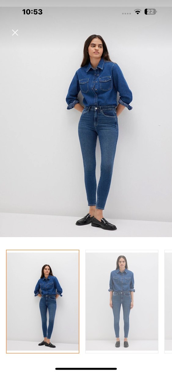 Mavi yüksek bel jean - Görsel 3