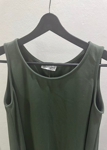 Kolsuz Yeşil Uzun Elbise - Görsel 4