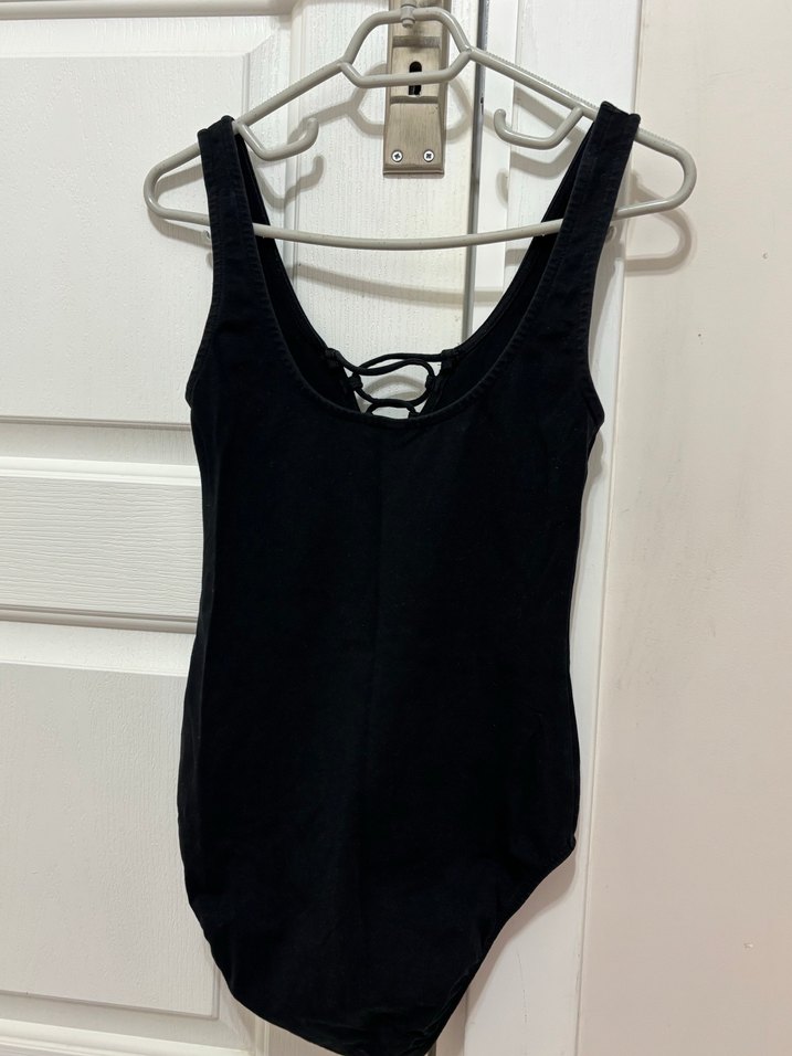 Siyah  dekolteli bodysuit - Görsel 2