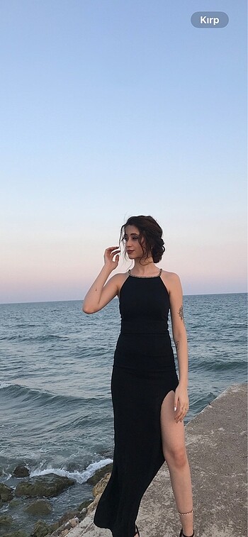 Yırtmaçlı taş askılı - Görsel 2