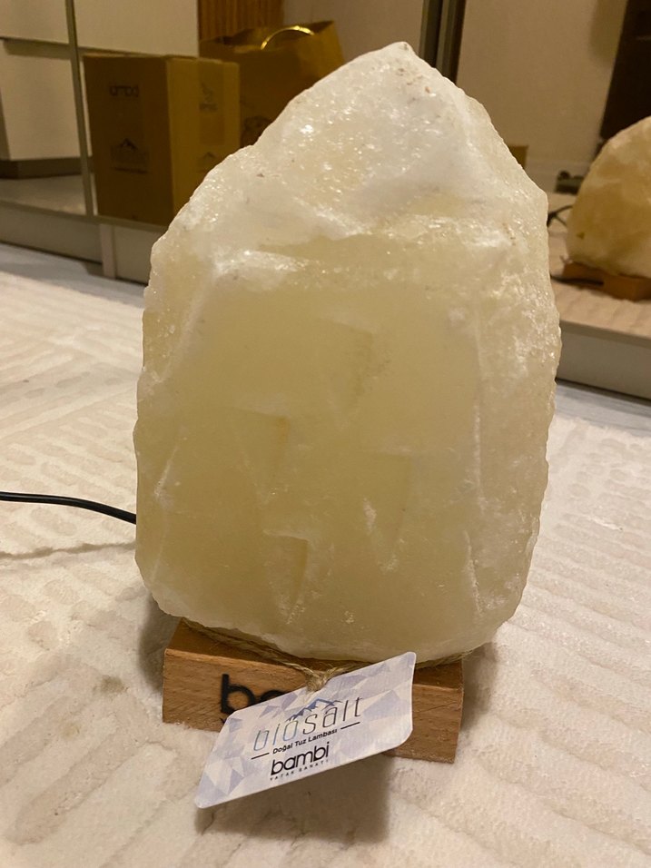 Bej Doğal Tuz Lambası Bambi - Görsel 5