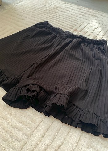 Siyah Pilili Mini Hamile Şortu - Görsel 3